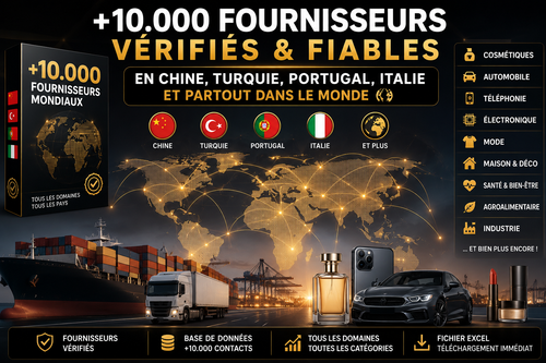 Base de données de fournisseurs vérifiés dropshipping Chine Turquie Portugal Italie